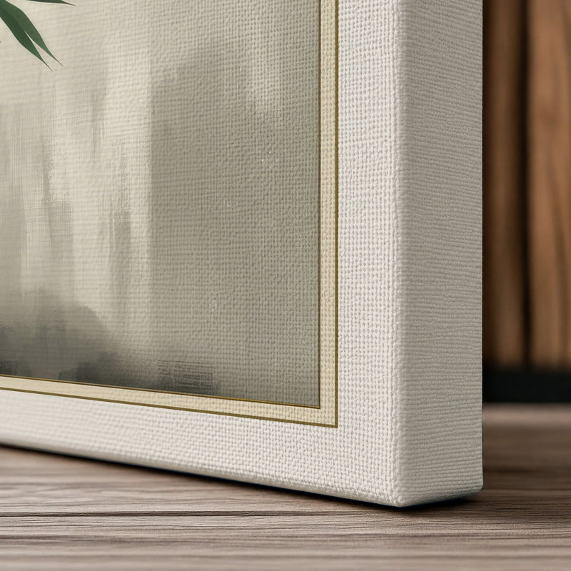 Bamboo in Mist Japandi - Wrapped Canvas, Cream Border, 18x12 - 45.7 x 30.5 cm