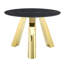 La table ronde en granit flammé plaqué or en acier inoxydable de 42 pouces avec sièges pour 4 ou 6 personnes est parfaite pour les repas