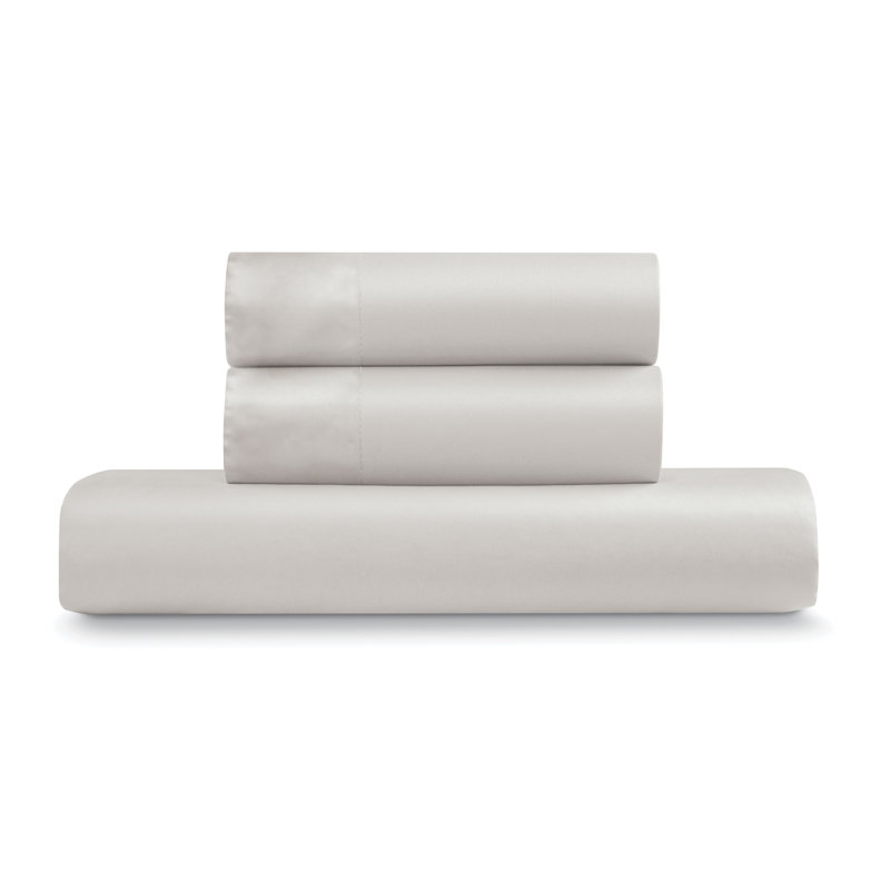 EJ Classic 100% Luxe Cotton Sateen Duvet Cover Set - Smooth & Breathable, Queen, Stone