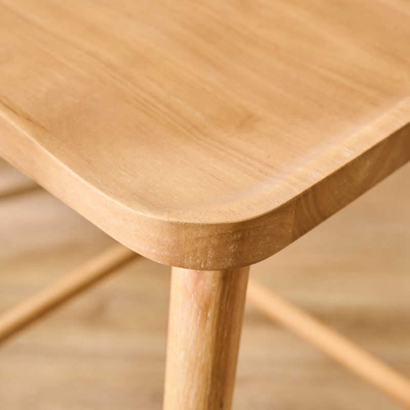 Counter Stool with Solid Wood Frame, Whitewash 
