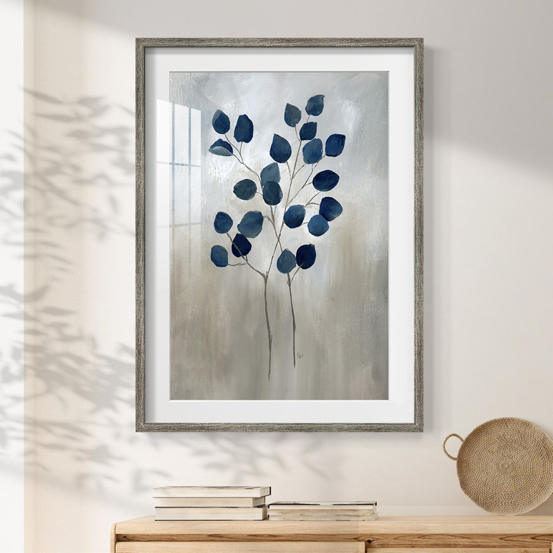 Indigo Foliage II - impression encadrée, Vieilli, H 28,5 po x l 20,5 po