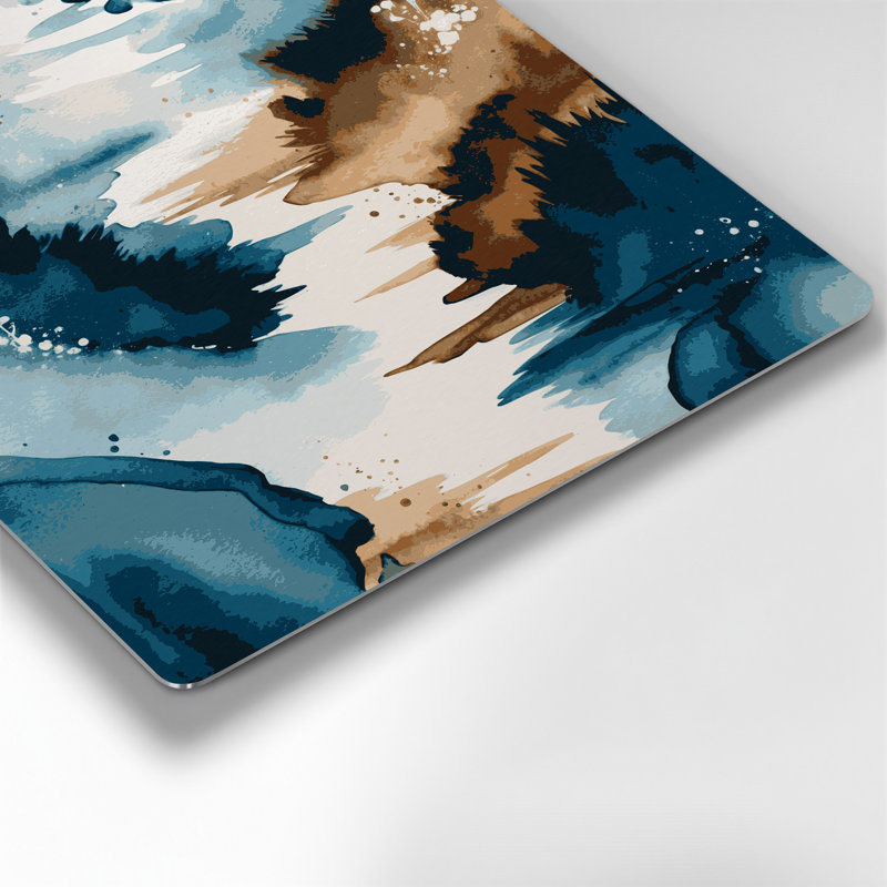 Aquarelle, paysage, 37, art mural en métal vert, H 32 po x l 32 po
