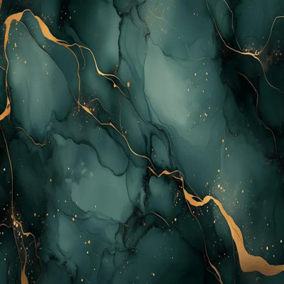 Emerald Glow Abstract Luxury Marble Wallpaper