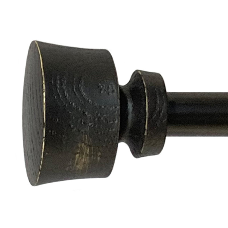 Tringle à rideaux simple réglable en métal Aamira, 26 po à 48 po de largeur, Noir patiné