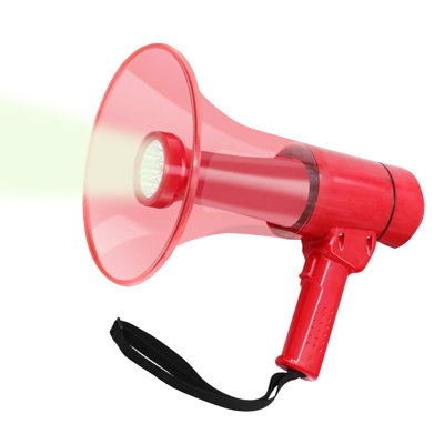 5 Core Megaphone 50W Waterproof Bull Horn PA Speaker w 800Yard Range Flashlight Loud Siren Voice Amp