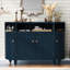 Curved Design Storage Buffets Cabinet Made Of Fraxinus Mandschuric Solid Wood Veneer,Four Doors And Adjustable Shelves-117680587