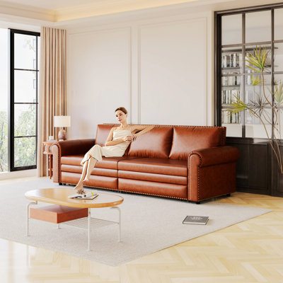 Upholstered Sofa, Pull Out Sofa Bed, Convertible Sleeper Sofa With Nailhead Trim For Living Room, Apartment, Office