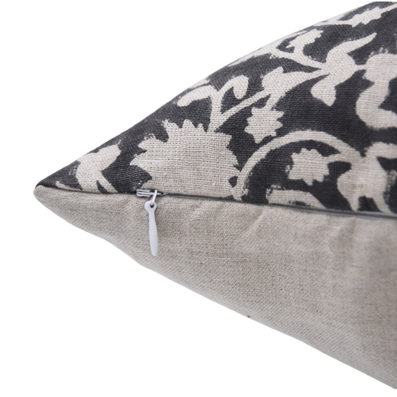 Housse de coussin en lin fabriquée à la main Fabividine, H 36 po x l 14 po, Forme rectangulaire, Floral 1
