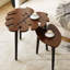Ensemble de 2 tables gigognes Monstera Leaf