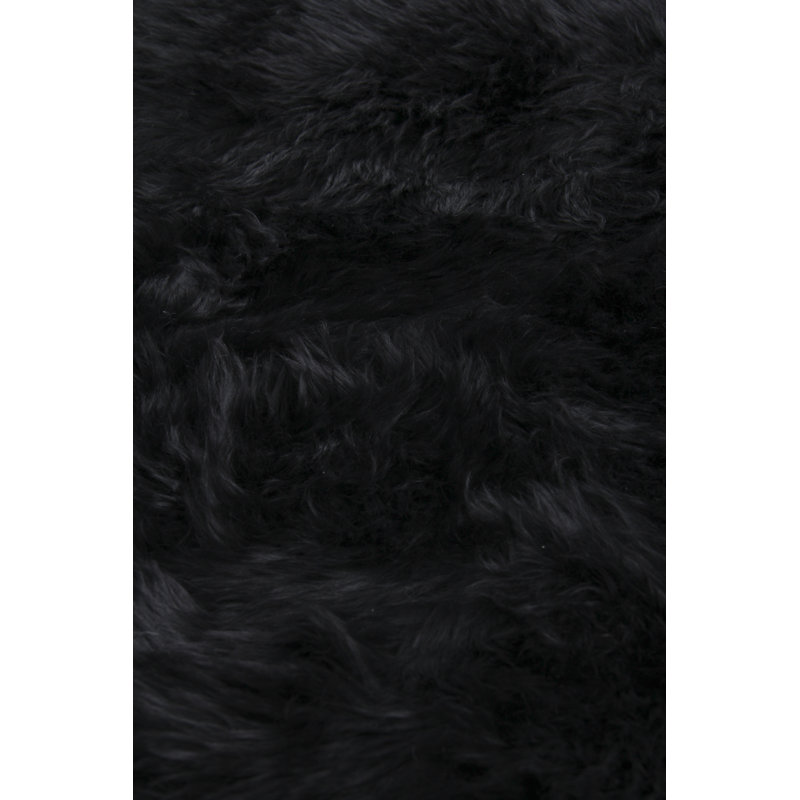 Sheepskin Area Rug in Black, Rectangle 5' x 8'