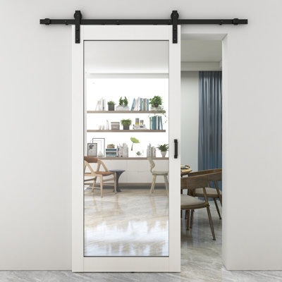 Sliding Mirror Barn Door with Hardware Kit and Door Handle