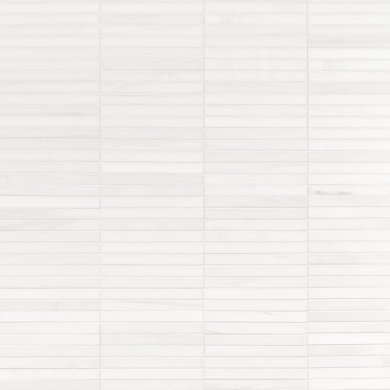 Carreau de mosaïque linéaire empilé en marbre Bianco Dolomite Premium de 12 po x 12 po (1 pied carré / feuille)