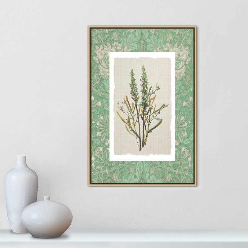 «Jade Botanical II Print» par Carol Robinson, L 25,5 po x H 37,5 po, Framed Canvas, Natural Floater