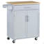 Îlot de cuisine avec chariot, tiroir, armoire de rangement et porte-serviettes, gris