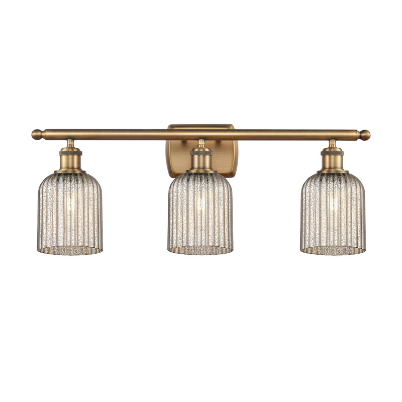 Brion Addeline 3 Light 25" Bath Vanity  Shade, Brushed Brass, Seedy