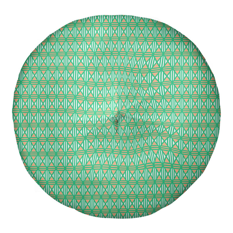 Coussin de sol Katelyn Elizabeth, 26 po x 26 po, Vert / Orange