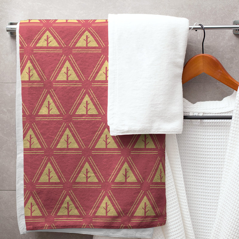 Barbra Bath Towel, Red/ Flax Yellow