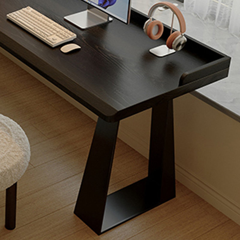 Bureau en bois massif noir en forme de L + fer, H 31,5 po x l 70,87 po x P 47,24 po, Retour à gauche
