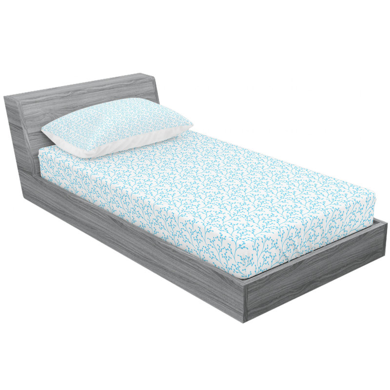 Microfiber Floral Sheet Set, Twin XL Sheet Set with Fitted Sheet