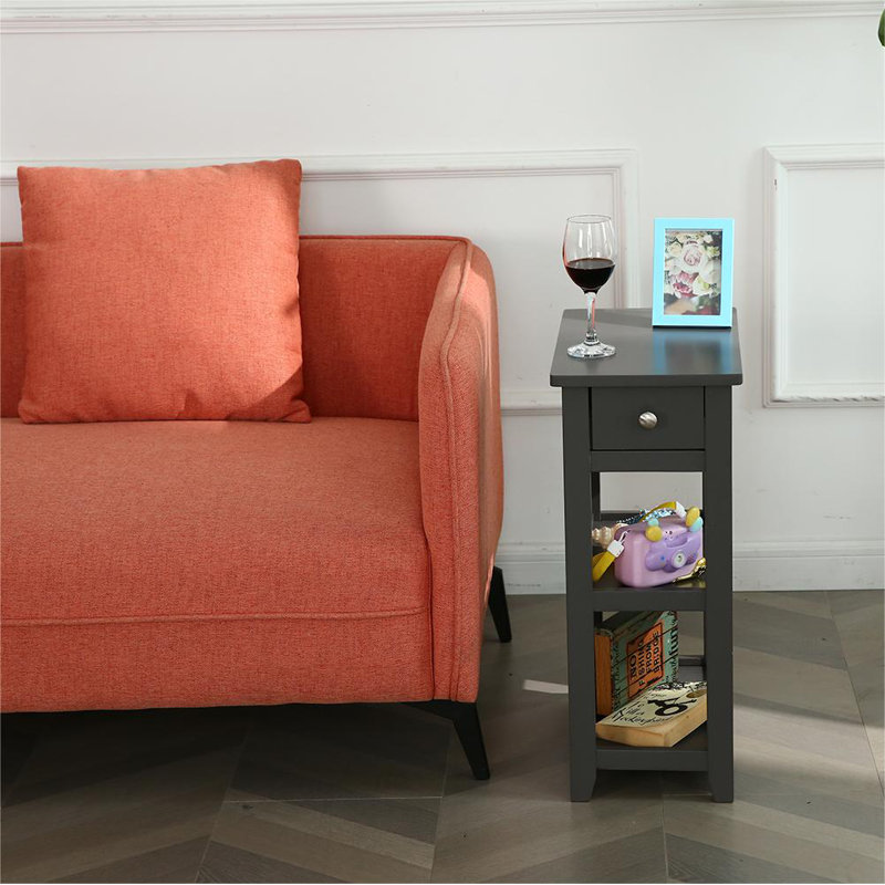 Lakshman End Table with Storage, Black