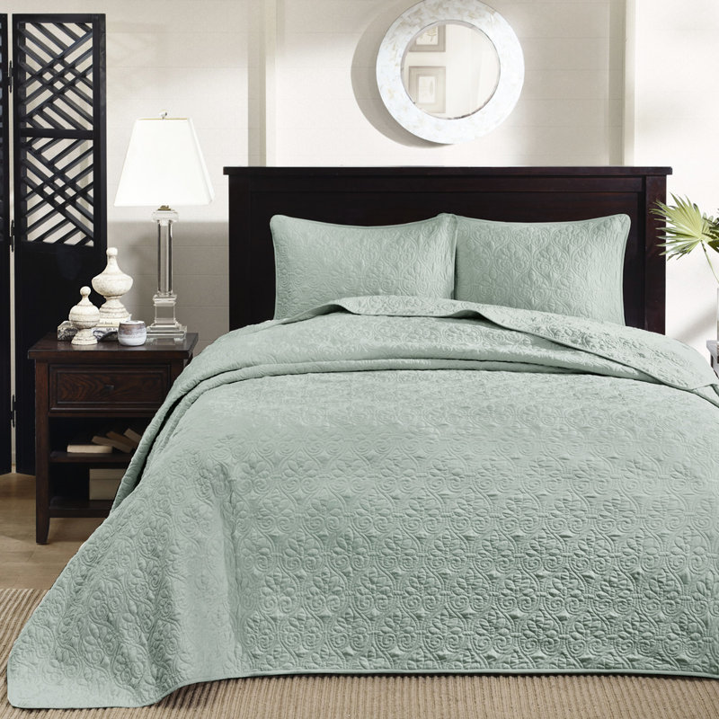 Courtepointe très grand / très grand réversible - Coton prélavé pour un sommeil confortable, courtepointe, 2 taies décoratives assorties