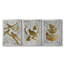 Quatre oiseaux qui chantent - Feuille d'or - Toile sur toile tendue avec châssis encadré - 3 pièces-256279854-256279855