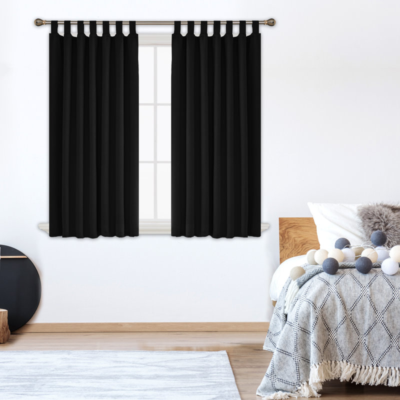 Blackout Curtain Pair, 132 W x 160 D cm, Black