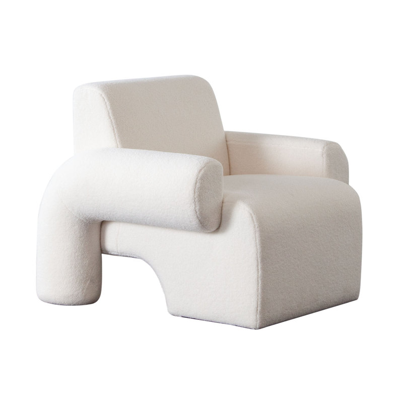 Chaise d'appoint Noa en sherpa ivoire