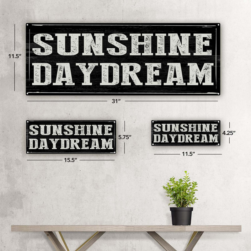 "Sunshine Daydream" sur métal, H 4,25 po x l 11,5 po