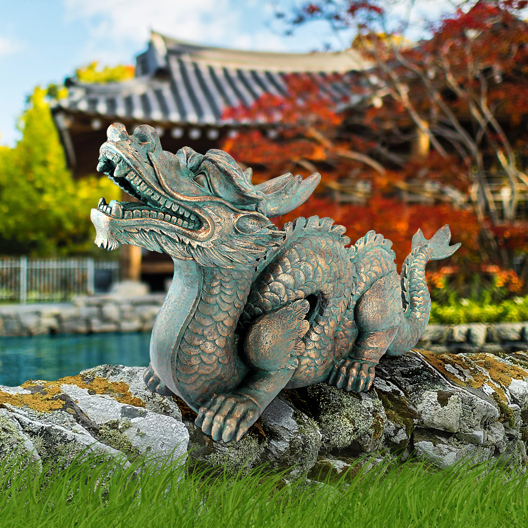 Design Toscano Asian Dragon of the Great Wall Statue & Reviews | Wayfair