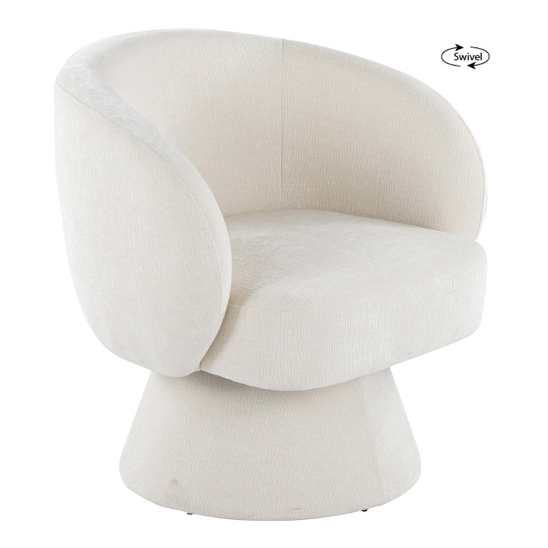 Chaise d'appoint pivotante en tissu élégant, Cream