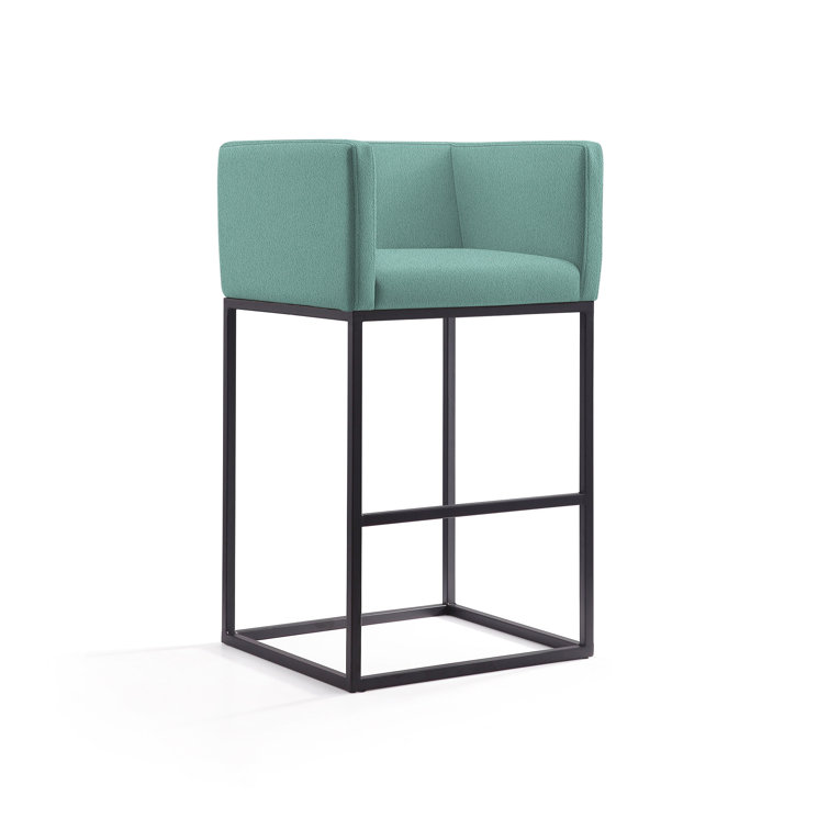 Upholstered Counter Stool with Metal Frame