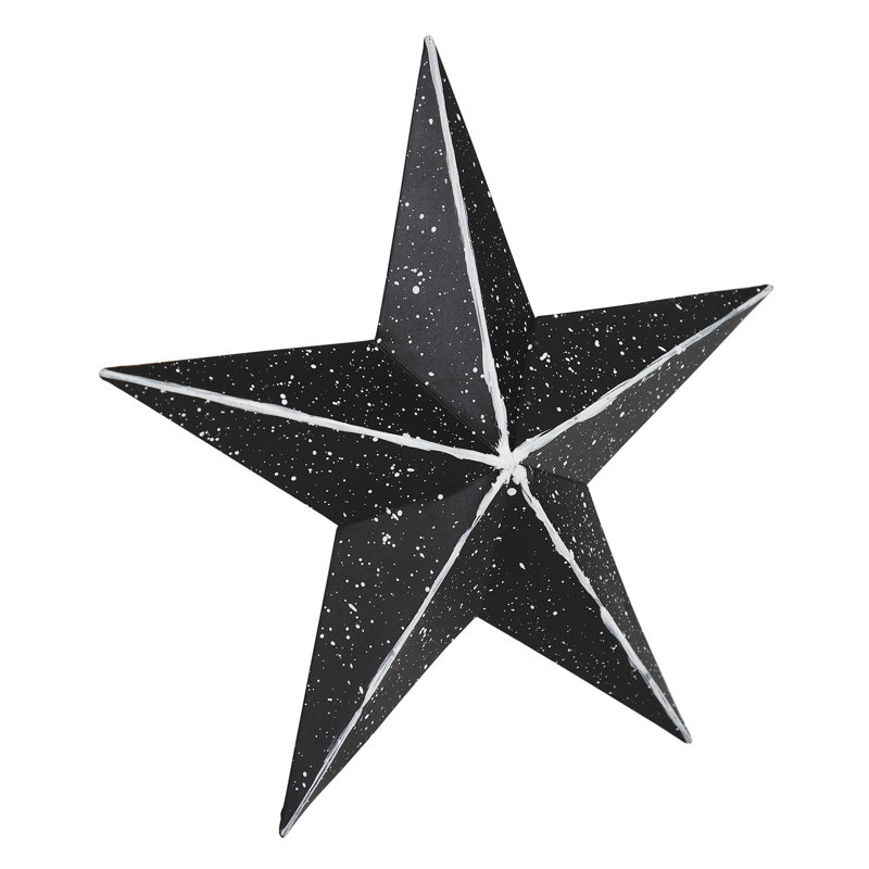  Décoration murale festive en métal étoile, Noir, H 8 po x l 8 po x P 0,75 po