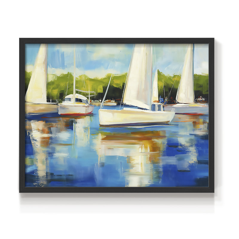 Nautical Series-LXVI -Framed Print - Restickable, H 8 po x l 10 po, Noir, noir, noir, noir