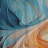 Teal Orange Bold Abstract Flow Collage I - Modern Velvet Curtain - Room Darkening - 1 Panel-107832225