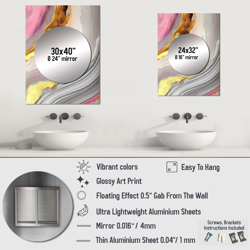 Miroir mural Vona, 40 po x 30 po