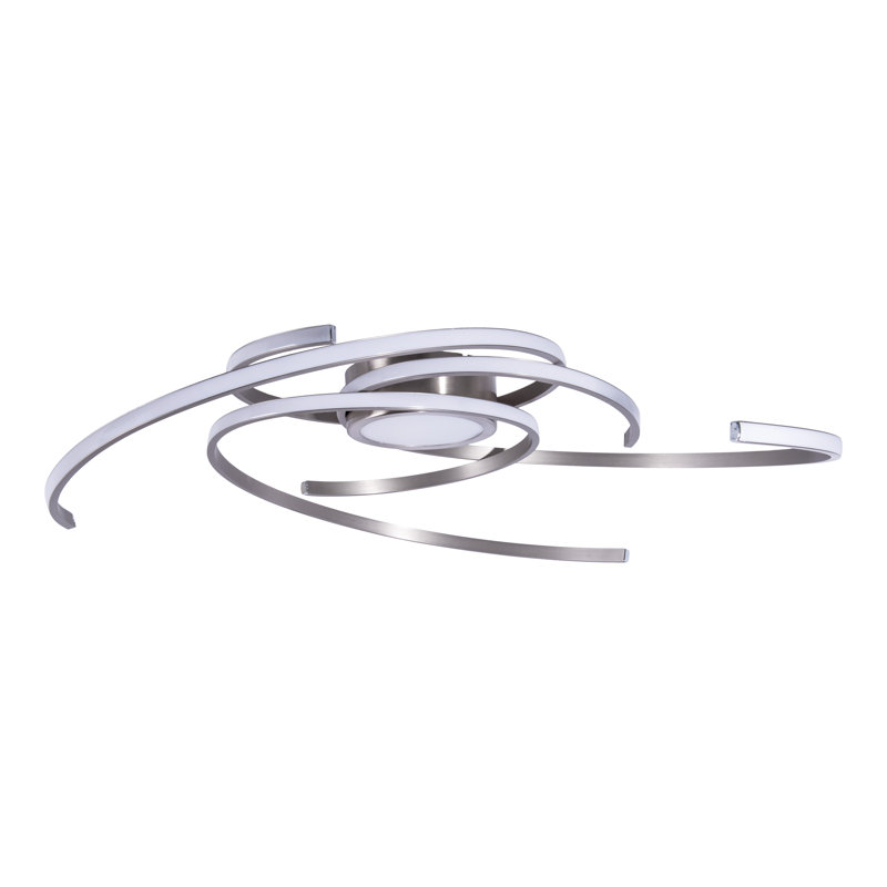 Azion LED Semi Flush Mount, Bare Steel