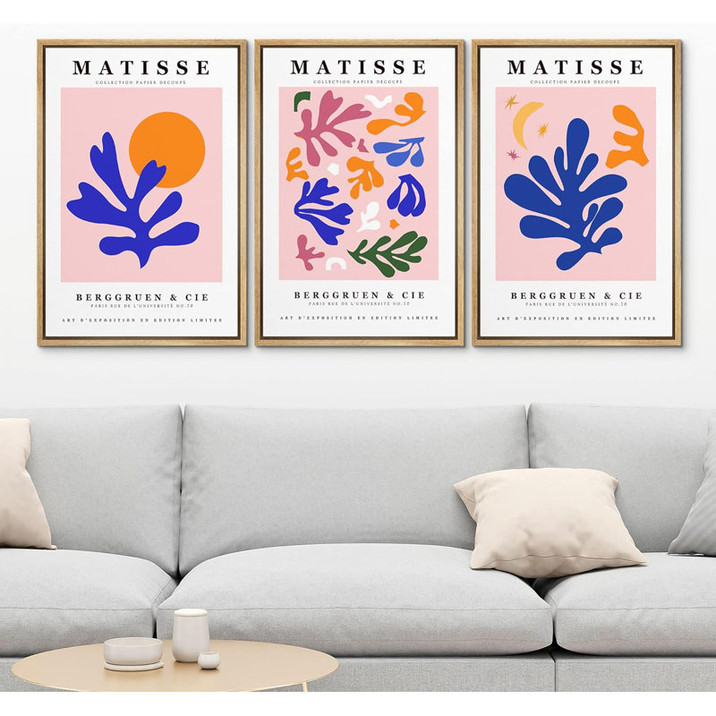 Matisse classique 3 pièces multicolores, Naturel, H 36 po x l 24 po x P 1,5 po