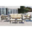 Ensemble de mobilier de patio 6 pièces avec table basse en bois d'acacia et canapé ergonomique