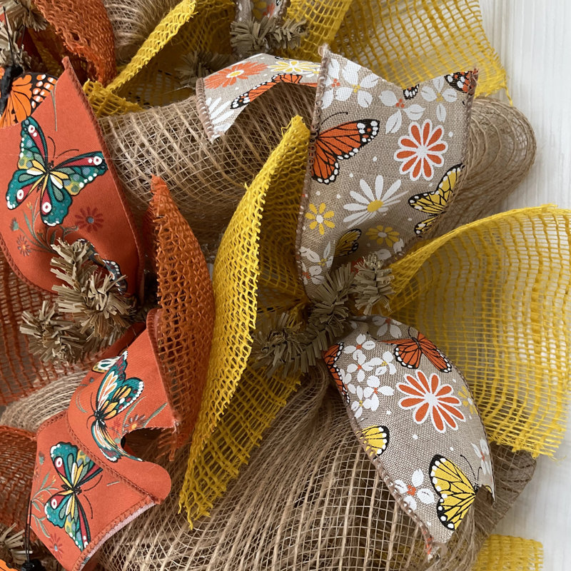 Burlap Butterfly Welcome Wreath Handmade
