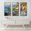 «Seaside Bistro Cafe» par Sung Kim, reproduction de 3 pièces sur toile flottante-62940637