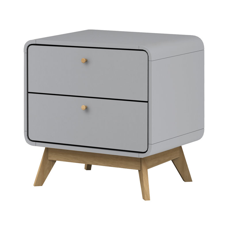 Maja 51cm W Bedside Table, Grey/Oak