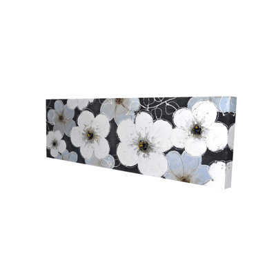 Gray Flowers - Contemporary Floral Canvas for Home Decor