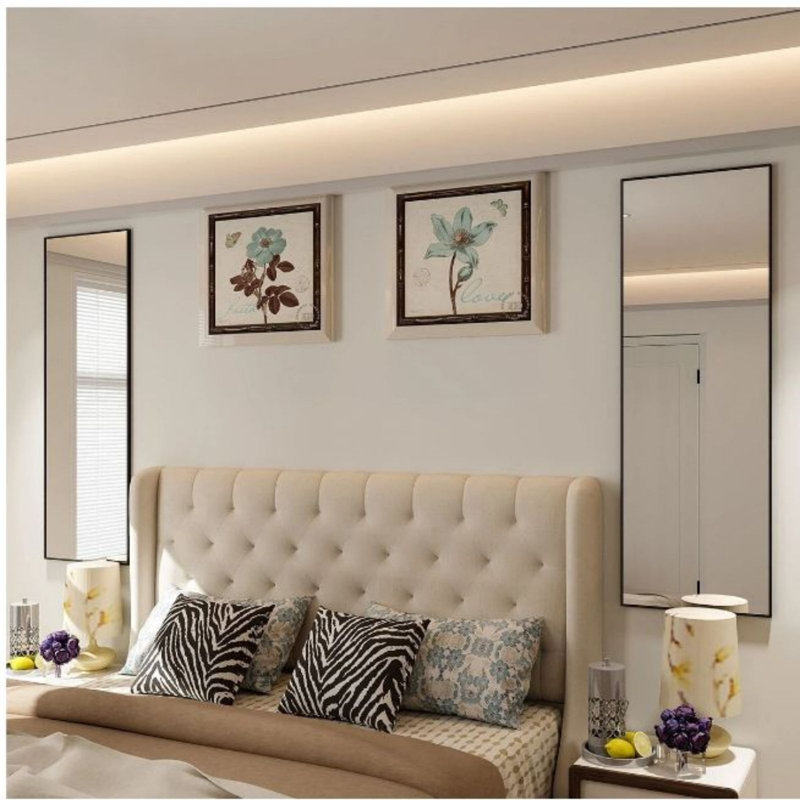 Miroir de plancher pleine longueur FL, Noir, 53,74 po x 19,69 po