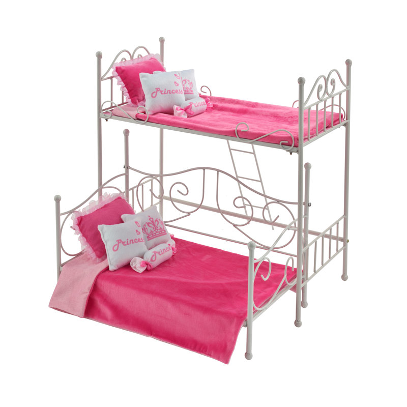 Scrollwork Doll Bed with Daybed and Bedding