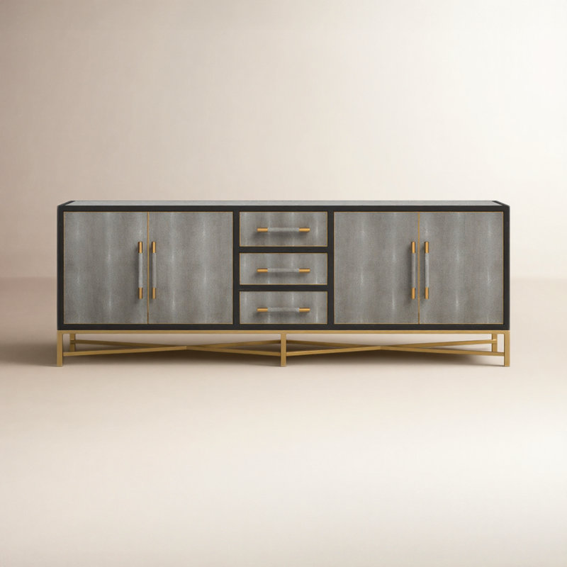 Meera 100" Sideboard, Gray/Gold