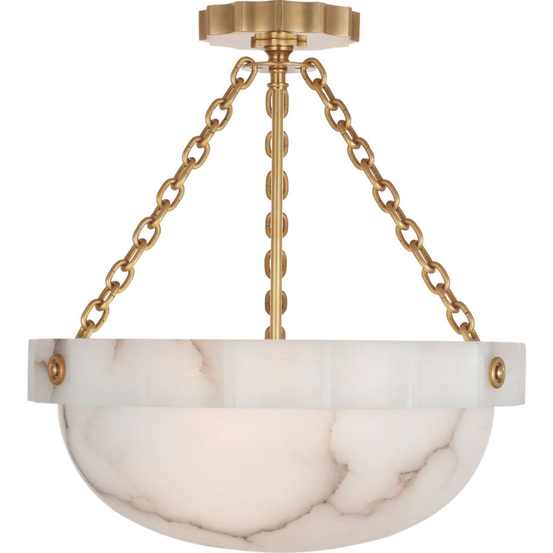 Fluted Band 16" Semi-Flush Mount in Alabaster