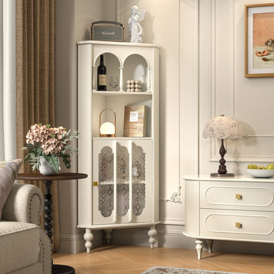 White Solid + Manufactured Wood + Tempered Glass Display Cases