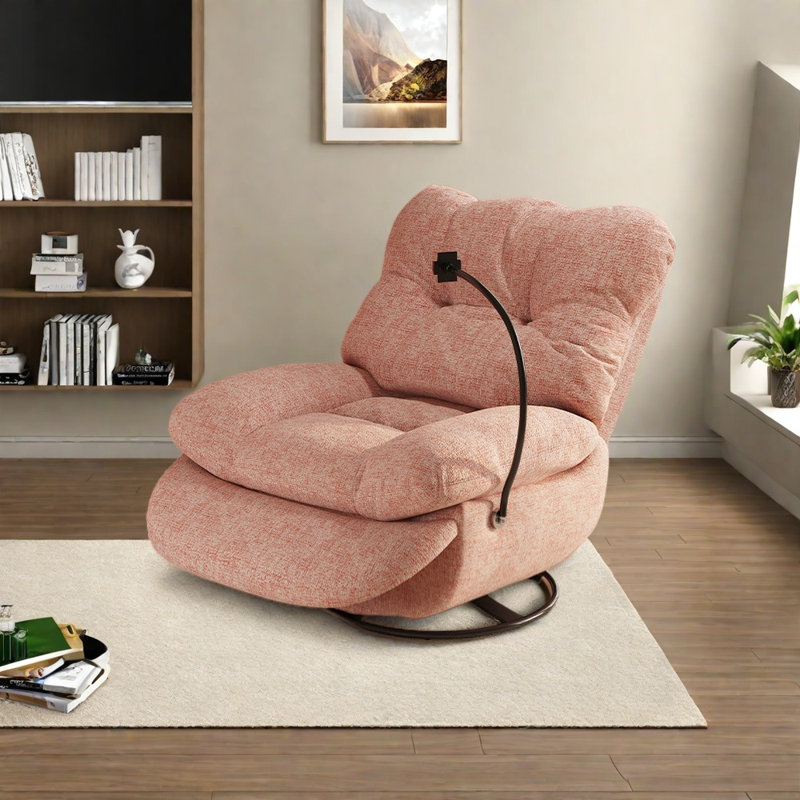 Comfortable and adjustable recliner chair, Orange Pink