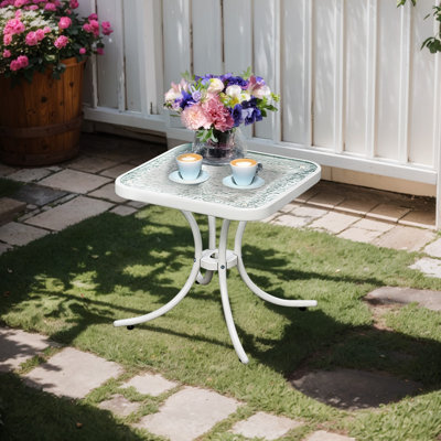 Table d'appoint 18 po, blanc